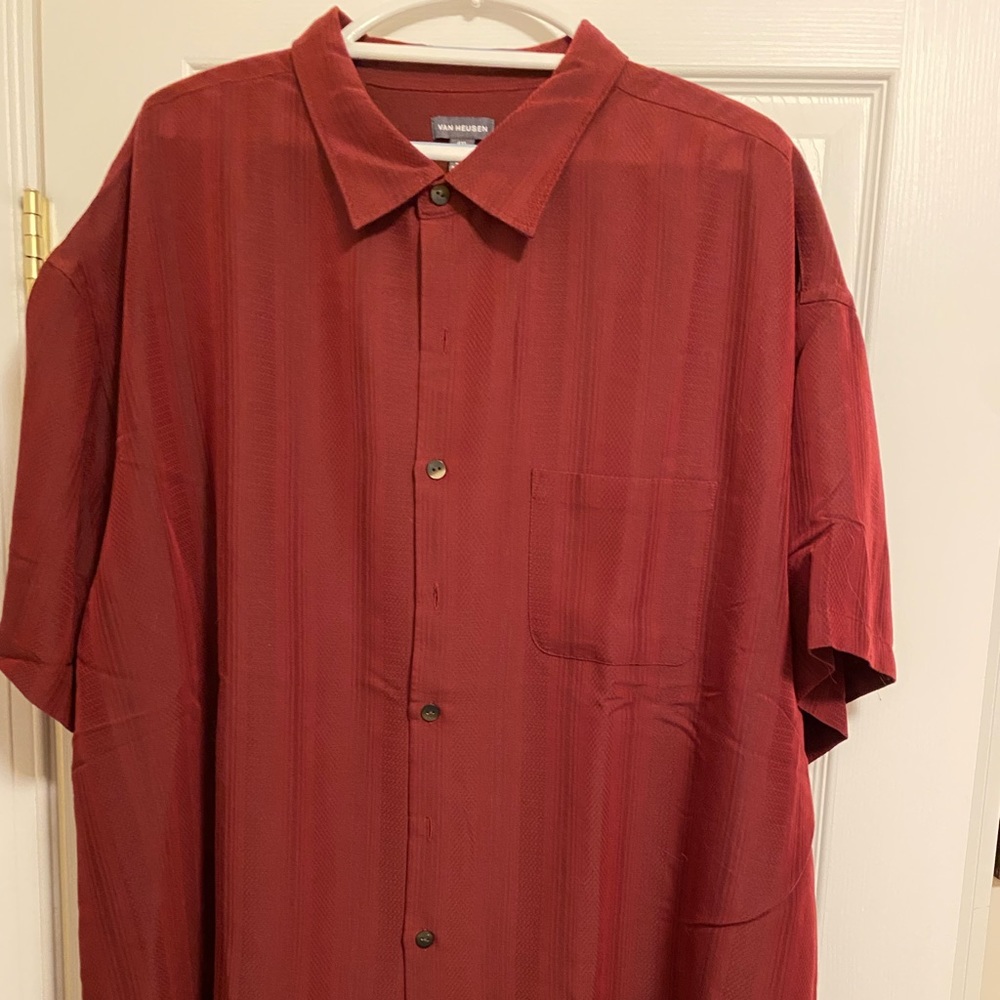 LOT OF 10 Van Heusen Men's Big & Tall Microfiber Short Sleeve Button Down Shirts